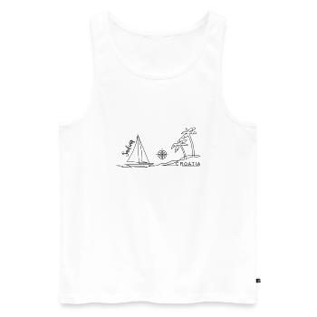 Sailing Crew Croatia - Men's Premium Organic Tank Top - white - Front - AI Model Male 178 light (178cm)