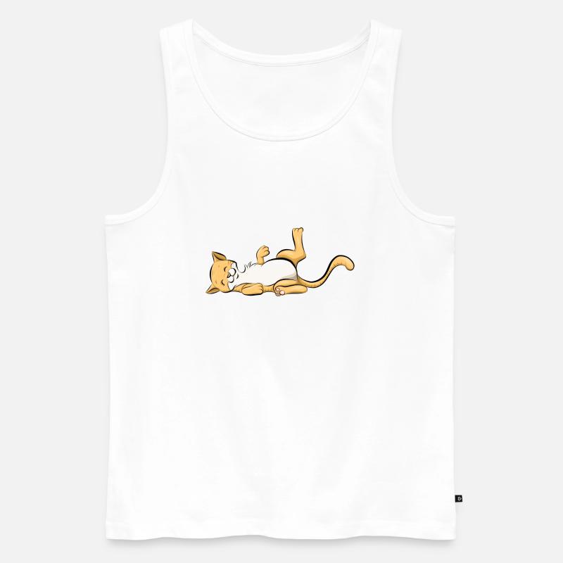 Katze - Männer Premium Bio Tank Top - Weiß