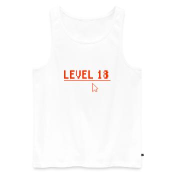 18th Birthday Level 18 Gamer - Men's Premium Organic Tank Top - white - Front - Michal (187cm)