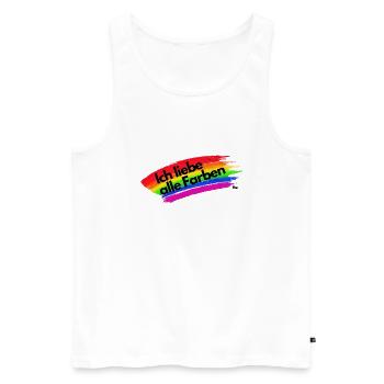Ich liebe alle Farben - Männer Premium Bio Tank Top - Weiß - Vorne - Michal (187cm)