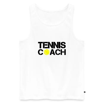 Entraîneur de tennis - Débardeur bio Premium Homme - blanc - Devant - Michal (187cm)