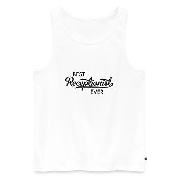 Rezpetionist - Männer Premium Bio Tank Top - Weiß - Vorne - Michal (187cm)