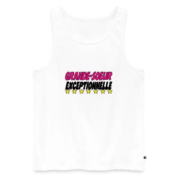 AUSSERGEWÖHNLICHE GROSSE SCHWESTER - Männer Premium Bio Tank Top - Weiß - Vorne - Michal (187cm)
