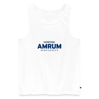 Amrum Koordinaten Ebbe Flut Nordsee - Männer Premium Bio Tank Top - Weiß - Vorne - AI Model Male 178 light (178cm)