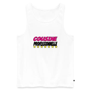 PROFESSIONAL COUSIN - Men's Premium Organic Tank Top - white - Front - Michal (187cm)
