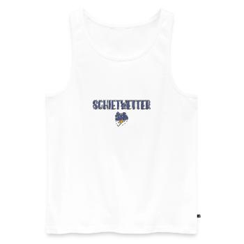 Schietwetter mit Regenwolke und Blitz - Männer Premium Bio Tank Top - Weiß - Vorne - Michal (187cm)