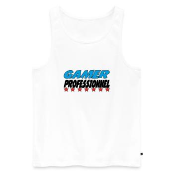 GAMER PROFESSIONNEL - Débardeur bio Premium Homme - blanc - Devant - Michal (187cm)