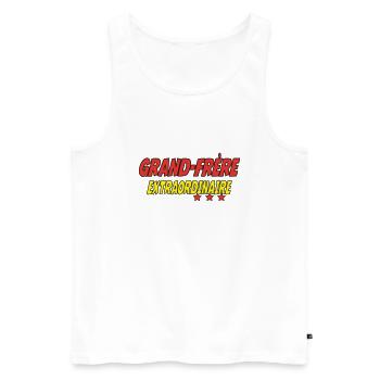 EXTRAORDINARY Big Brother - Men's Premium Organic Tank Top - white - Front - AI Model Male 178 light (178cm)