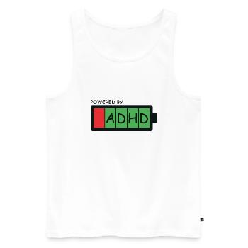ADHS - Männer Premium Bio Tank Top - Weiß - Vorne - AI Model Male 178 light (178cm)