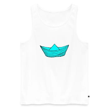Papieren boot - Mannen Premium Bio Tanktop - wit - Voor - AI Model Male 178 light (178cm)