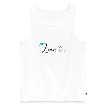 Lian Surname First Name Calligraphy Heart - Men's Premium Organic Tank Top - white - Front - AI Model Male 178 light (178cm)