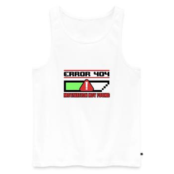 Fehler 404: MOTIVATION NICHT GEFUNDEN - Männer Premium Bio Tank Top - Weiß - Vorne - Michal (187cm)