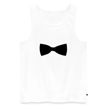 Fliege - Männer Premium Bio Tank Top - Weiß - Vorne - Michal (187cm)