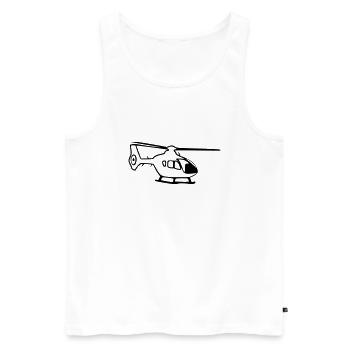 Heli EC135 - Männer Premium Bio Tank Top - Weiß - Vorne - AI Model Male 178 light (178cm)