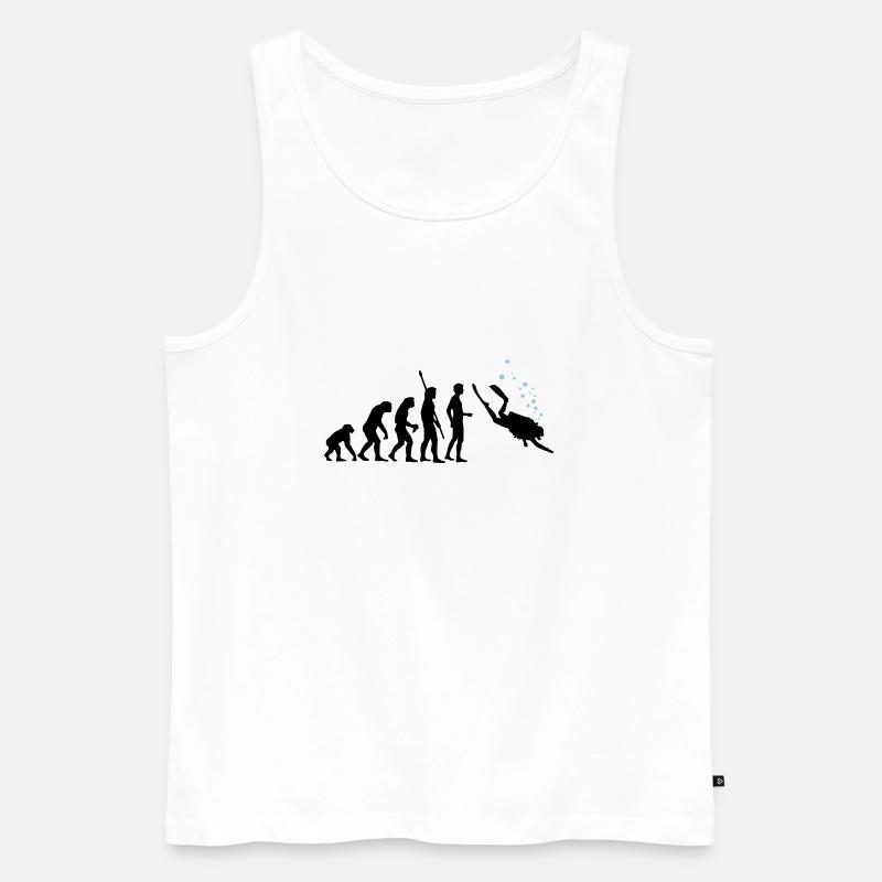 evolution_taucher_c_2c - Männer Premium Bio Tank Top - Weiß