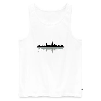 Skyline Bielefeld - Männer Premium Bio Tank Top - Weiß - Vorne - Michal (187cm)
