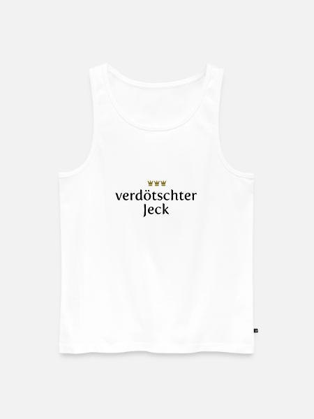 Verdötschter Jeck (Köln/Kölsch/Karneval) - Männer Premium Bio Tank Top - Weiß