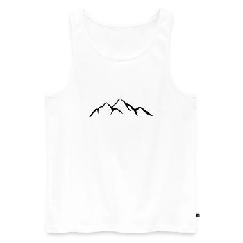 montagne-1 - Débardeur bio Premium Homme - blanc - Devant - Michal (187cm)