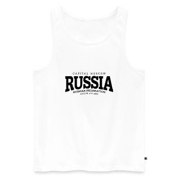 Russia (black) - Männer Premium Bio Tank Top - Weiß - Vorne - Michal (187cm)