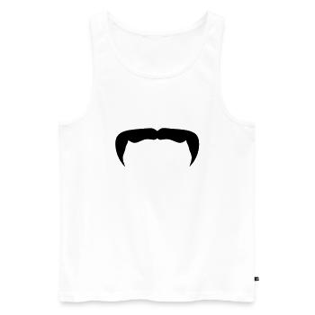 moustache mustache barbe beard12 hipster - Débardeur bio Premium Homme - blanc - Devant - Michal (187cm)