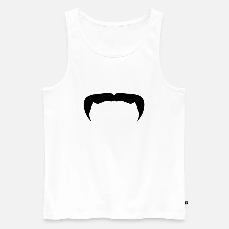 hipster mustache mustache beard beard12 - Men's Premium Organic Tank Top - white