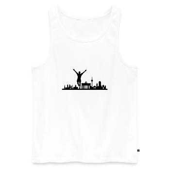 Berlin Jogger - Männer Premium Bio Tank Top - Weiß - Vorne - Michal (187cm)