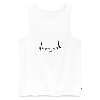 Pulse Heartbeat 2 Bro Fist Fists Friends Team - Men's Premium Organic Tank Top - white - Front - AI Model Male 178 light (178cm)