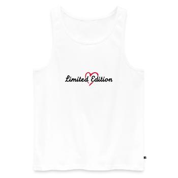 Limited Edition - Men's Premium Organic Tank Top - white - Front - AI Model Male 178 light (178cm)