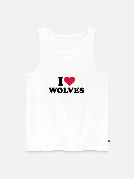I love wolves - Men's Premium Organic Tank Top - white