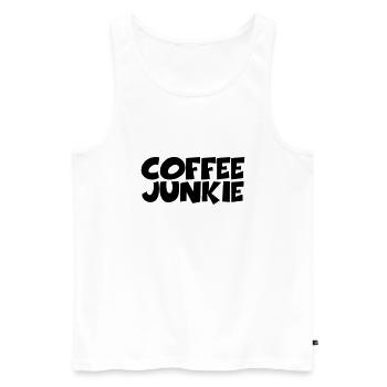 Coffee Junkie - Men's Premium Organic Tank Top - white - Front - AI Model Male 178 light (178cm)