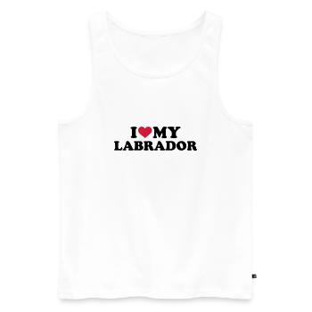 Labrador - Männer Premium Bio Tank Top - Weiß - Vorne - Michal (187cm)