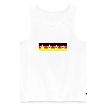 4 Sterne EM 2016 '72 '80 '96 '16 - Männer Premium Bio Tank Top - Weiß - Vorne - AI Model Male 178 light (178cm)