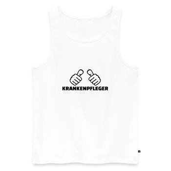 Krankenpfleger - Männer Premium Bio Tank Top - Weiß - Vorne - Michal (187cm)