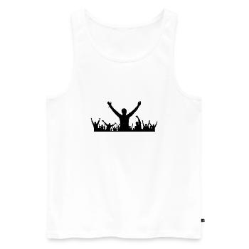 Menschen - Gruppe Fans - Männer Premium Bio Tank Top - Weiß - Vorne - Michal (187cm)
