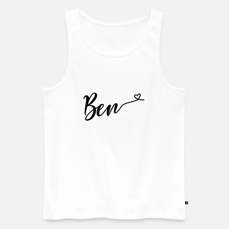 ben - Männer Premium Bio Tank Top - Weiß