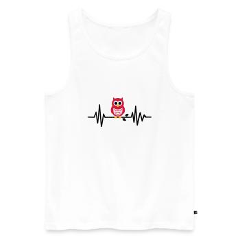 Eule - Männer Premium Bio Tank Top - Weiß - Vorne - AI Model Male 178 light (178cm)