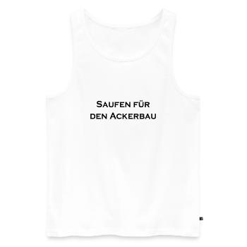 Saufen für den Ackerbau - Männer Premium Bio Tank Top - Weiß - Vorne - AI Model Male 178 light (178cm)