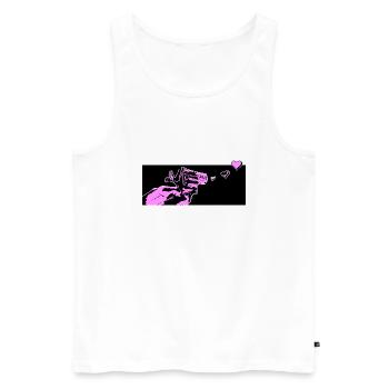 love gun - Men's Premium Organic Tank Top - white - Front - AI Model Male 178 light (178cm)