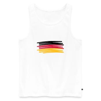 Germany Colors Pen Painted Flag - Men's Premium Organic Tank Top - white - Front - AI Model Male 178 light (178cm)