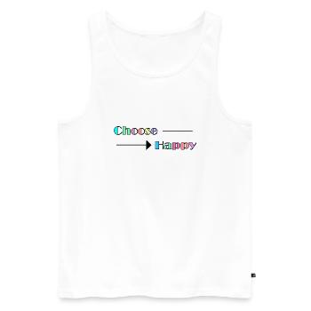 Choose Happy - Männer Premium Bio Tank Top - Weiß - Vorne - Michal (187cm)