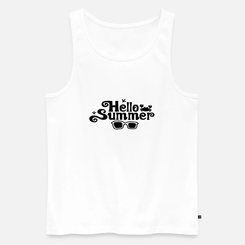 Hello Summer - Männer Premium Bio Tank Top - Weiß