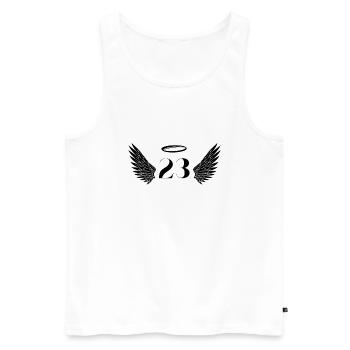 Number 23 Angel - 23rd Birthday Wings - Men's Premium Organic Tank Top - white - Front - AI Model Male 178 light (178cm)