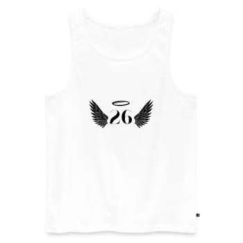 Nummer 26 Engel - Flügel zum 26. Geburtstag - Männer Premium Bio Tank Top - Weiß - Vorne - AI Model Male 178 light (178cm)