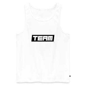 Team - Männer Premium Bio Tank Top - Weiß - Vorne - AI Model Male 178 light (178cm)