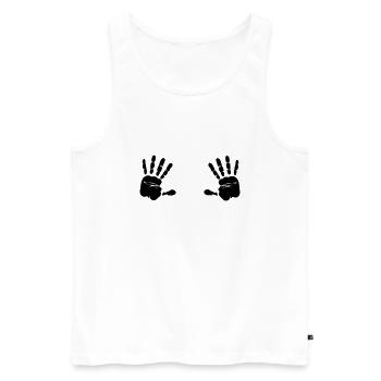 Hände - Männer Premium Bio Tank Top - Weiß - Vorne - AI Model Male 178 light (178cm)