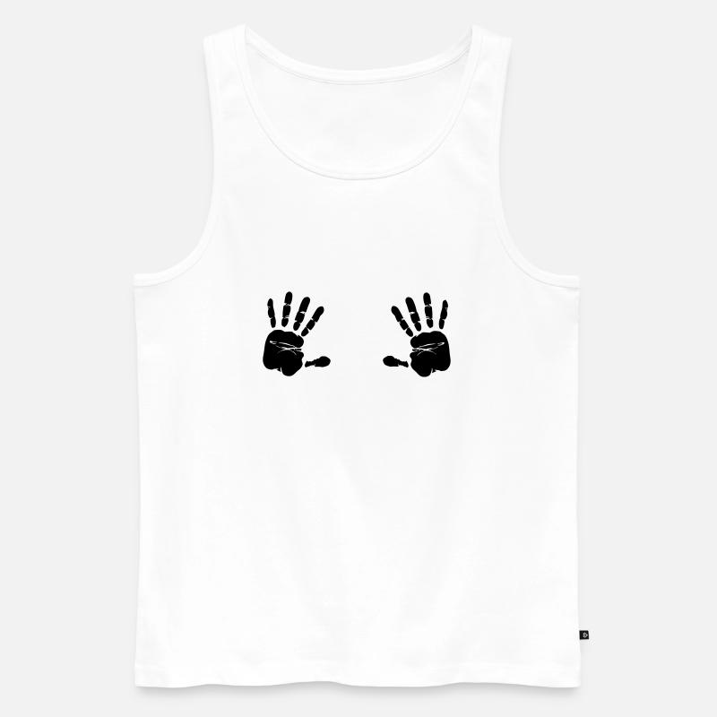Hände - Männer Premium Bio Tank Top - Weiß