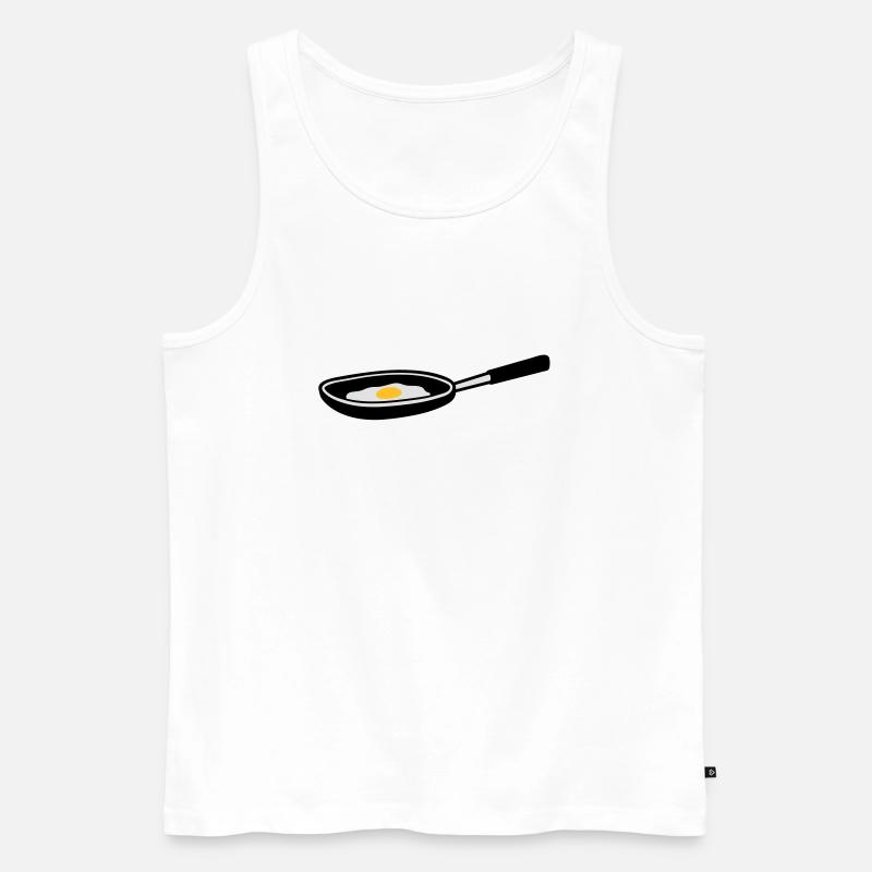 egg_in_pan - Männer Premium Bio Tank Top - Weiß