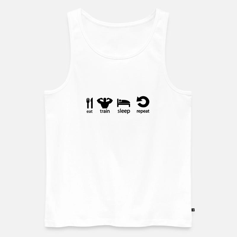 train_repeat - Männer Premium Bio Tank Top - Weiß