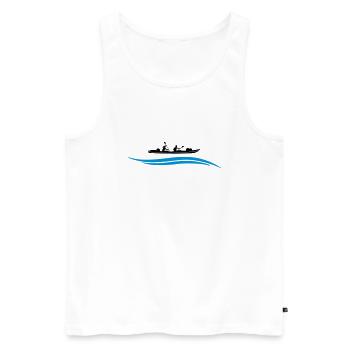 Kanu Wasser - Männer Premium Bio Tank Top - Weiß - Vorne - Michal (187cm)