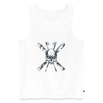 Chemise Skieur Skull Skull Skull - Débardeur bio Premium Homme - blanc - Devant - Michal (187cm)